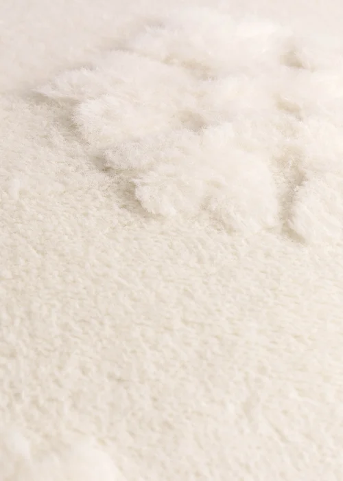 Furn Snowflakes Faux Fur Snow White Cushion - 50cm x 50cm Image 4