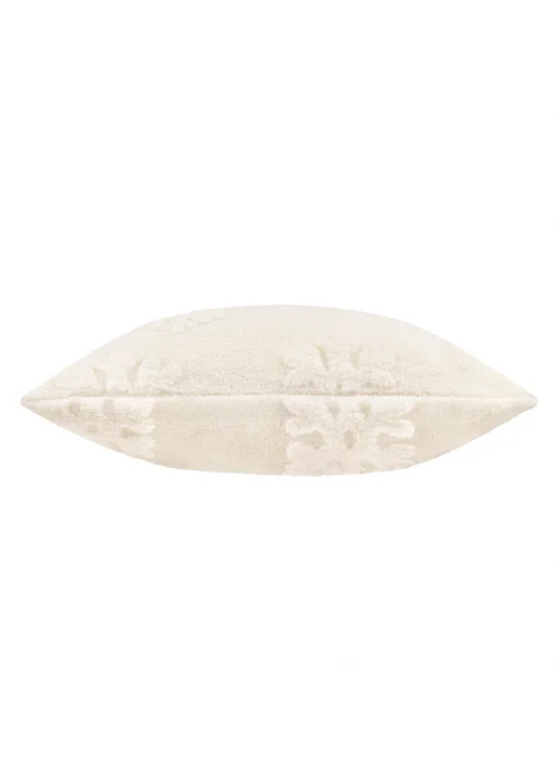 Furn Snowflakes Faux Fur Snow White Cushion - 50cm x 50cm Image 3