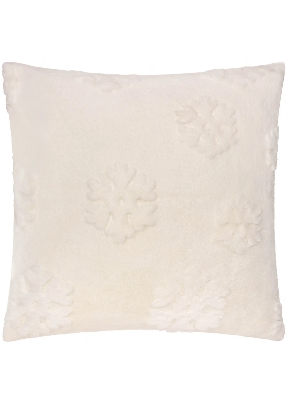 Furn Snowflakes Faux Fur Snow White Cushion - 50cm x 50cm Image 2