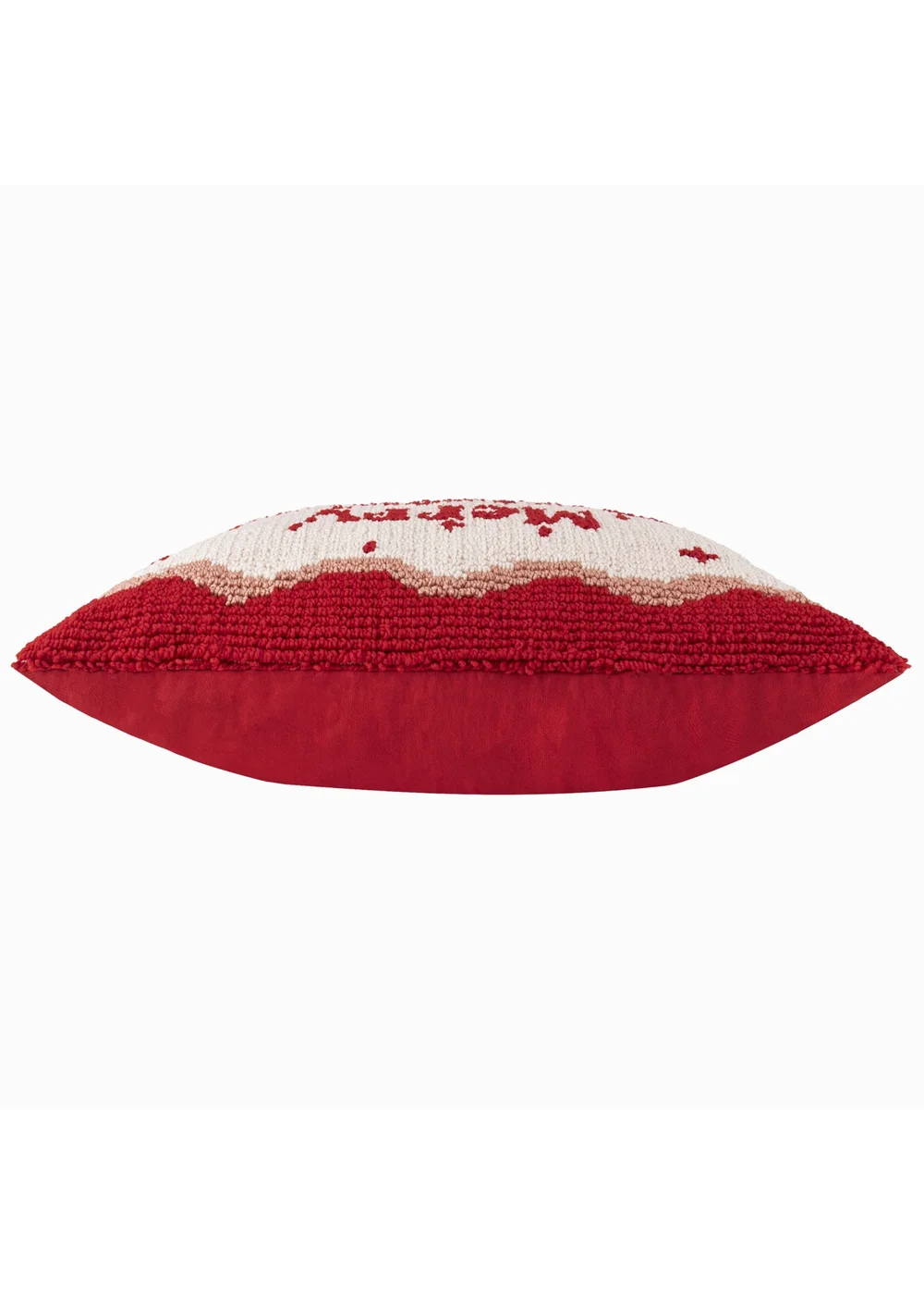 Furn Candy Merry Christmas Tufted Red/White Cushion - 30 x 50cm Image 4
