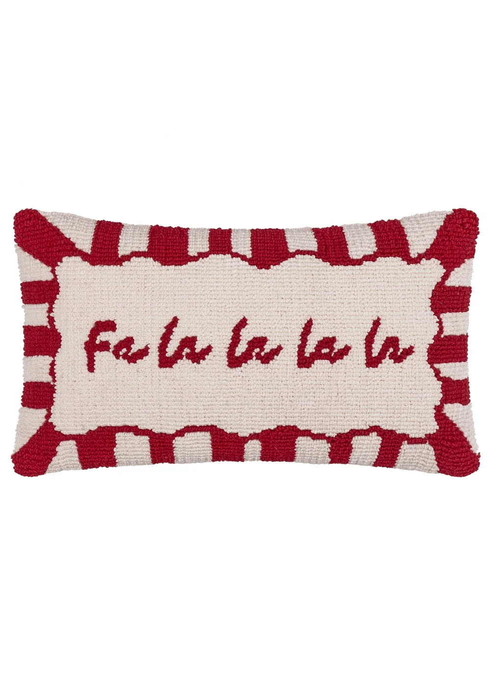 Furn Candy Fa La La Tufted Red/White Cushion - 30 x 50cm Image 2