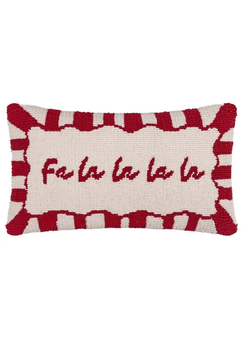 Furn Candy Fa La La Tufted Red/White Cushion - 30 x 50cm Image 2