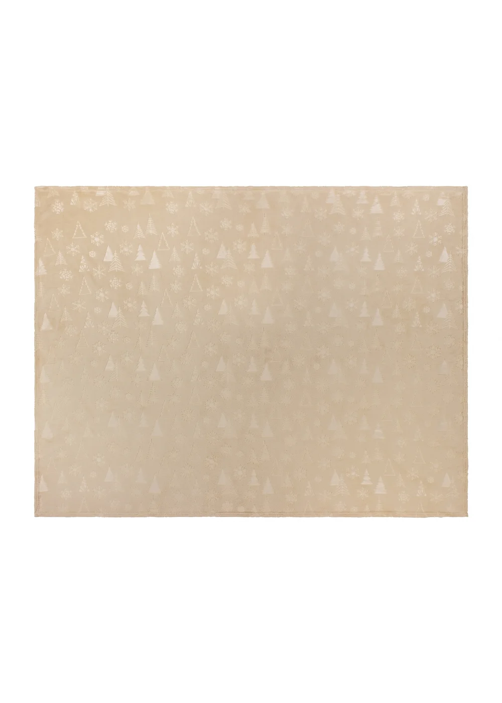 Furn Festive Time Embossed Fleece Natural Throw - 140cm x 180cm Image 3
