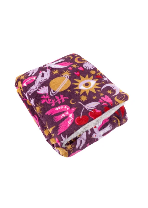 Furn Enchanted Printed Sherpa Fleece Pink Throw - 130 x 180cm Image 2