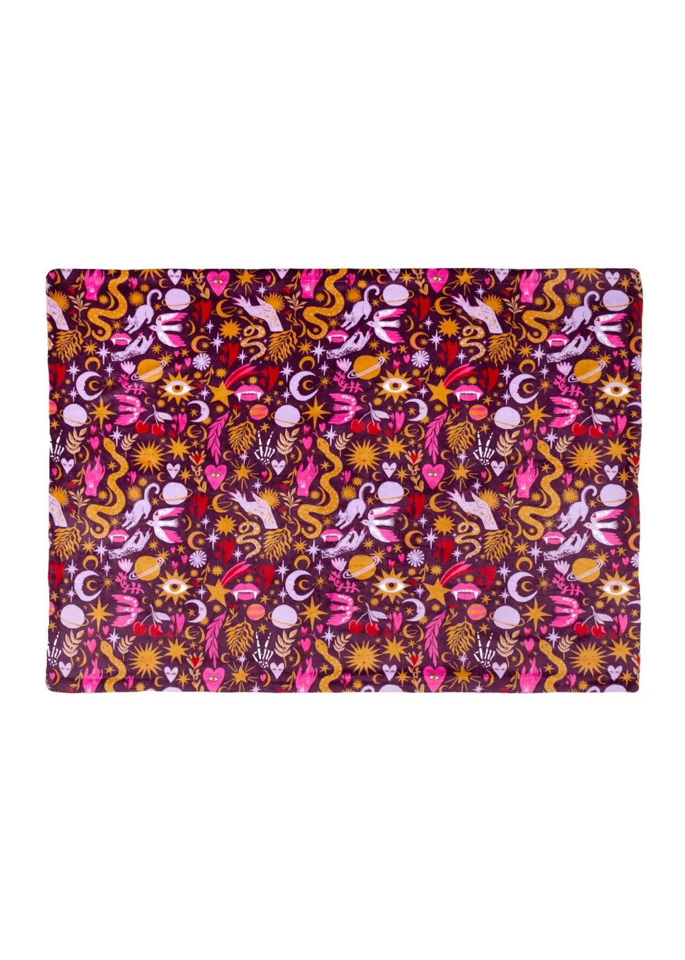 Furn Enchanted Printed Sherpa Fleece Pink Throw - 130 x 180cm Image 5