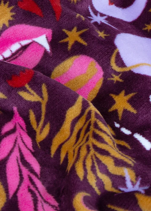 Furn Enchanted Printed Sherpa Fleece Pink Throw - 130 x 180cm Image 4