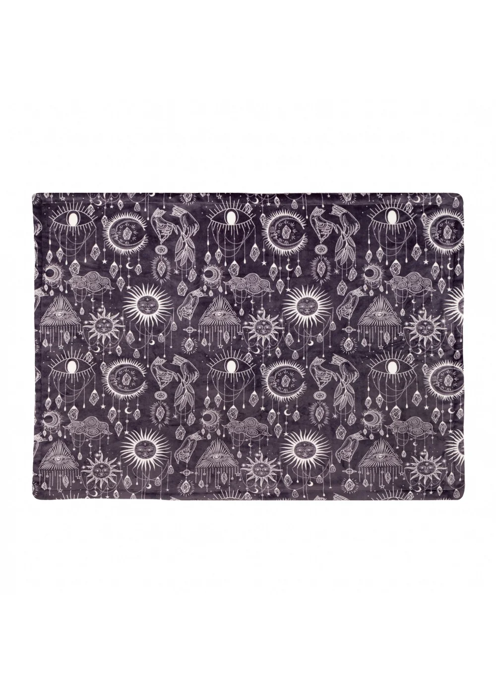 Furn Constellation Printed Sherpa Fleece Charcoal Cream Throw - 130 x 180cm Image 3
