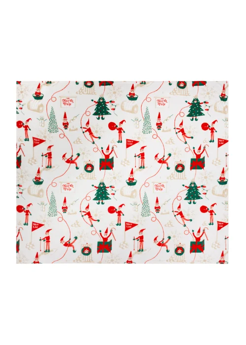 Duvet Day Elfie Printed Fleece Cream/Mint Throw - 140cm x 180cm Image 3