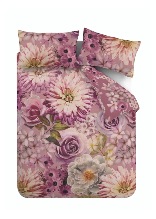 RHS x Catherine Lansfield Rosemoor Floral So Soft Duvet Cover Set Pink - Single Image 5