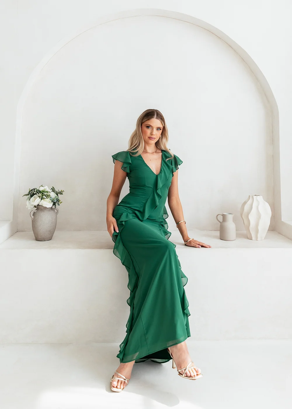 Anaya With Love Evergreen Waterfall Ruffle Maxi Dress - 18 Anaya With Love Evergreen Waterfall Ruffle Maxi Dress - 18
