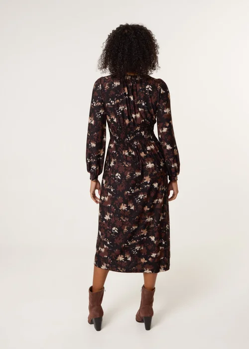 Blue Vanilla Brown Button Front Midi Dress - S/M Image 4