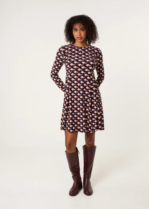 Blue Vanilla Multi Crew Neck Mini Dress - L/XL Image 4