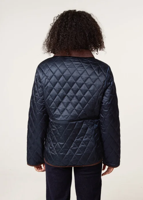 Blue Vanilla Navy Diamond Quilted Cord Collar Coat - S Image 4