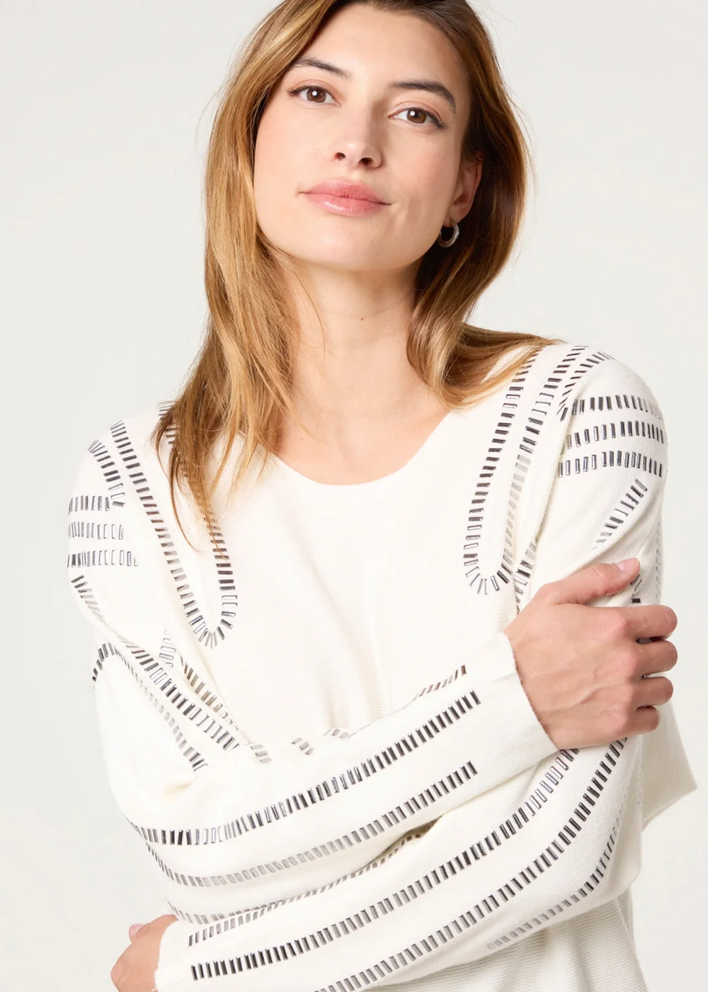 Blue Vanilla Ivory Embellished Shoulder Jumper - M/L Image 1