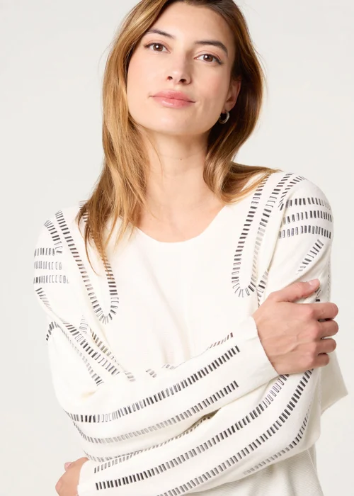 Blue Vanilla Ivory Embellished Shoulder Jumper - M/L Image 1