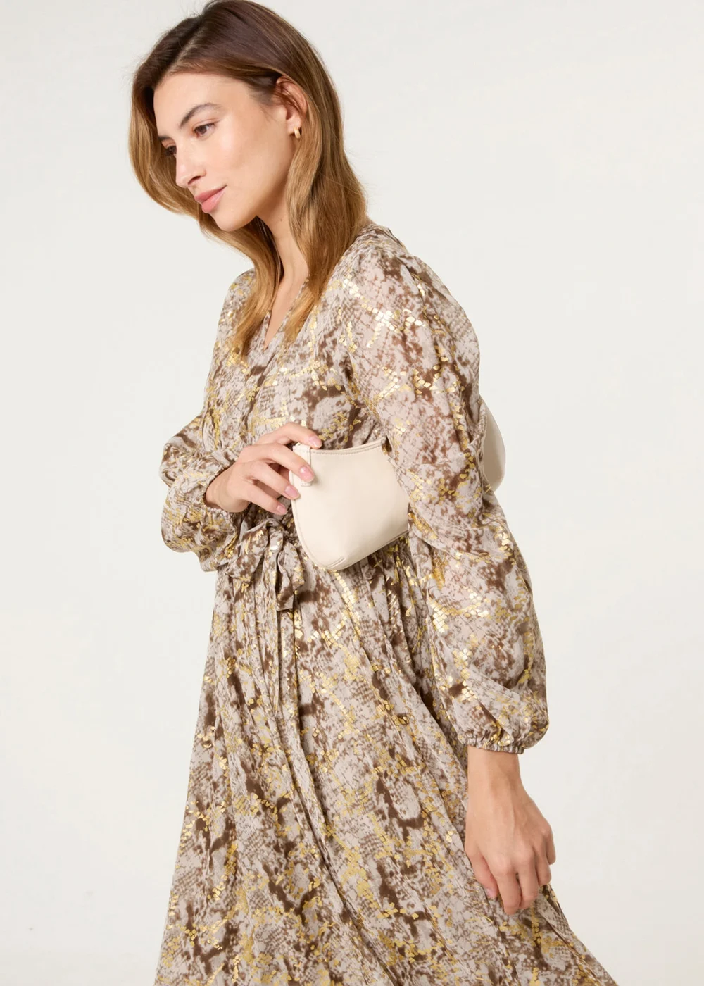 Blue Vanilla Gold Snake Print Long Dress - M | Matalan Blue Vanilla Gold Snake Print Long Dress - M | Matalan