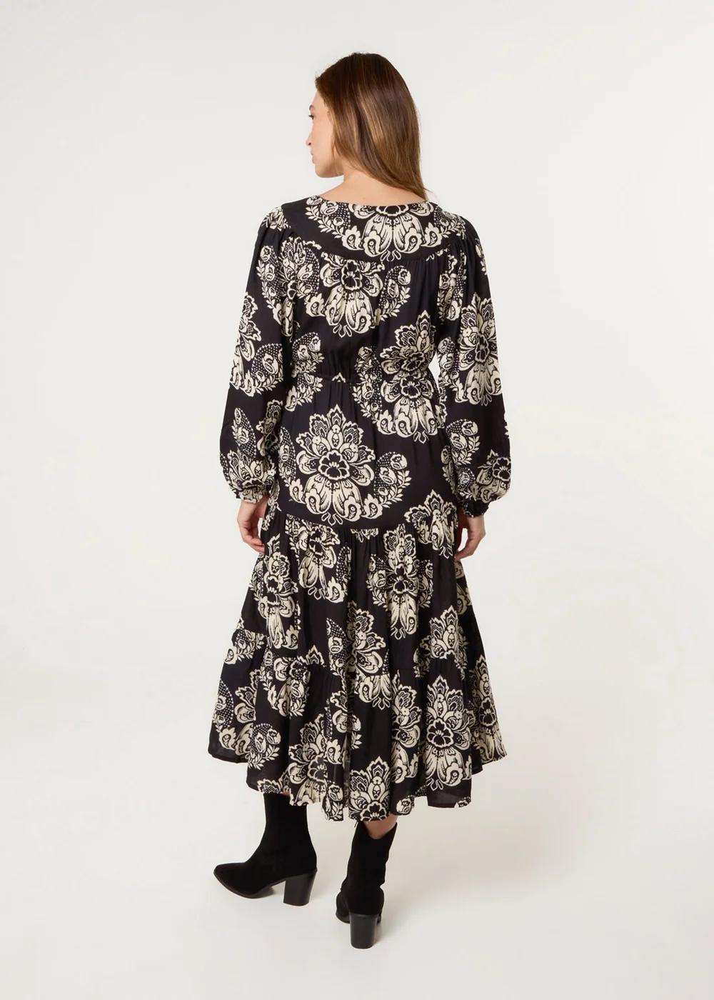 Blue Vanilla Black Button Front Midi Dress - M/L Image 5