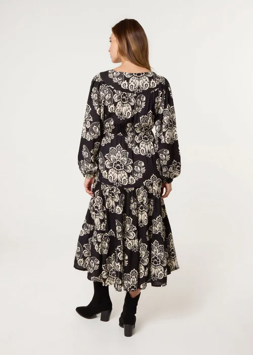 Blue Vanilla Black Button Front Midi Dress - M/L Image 5