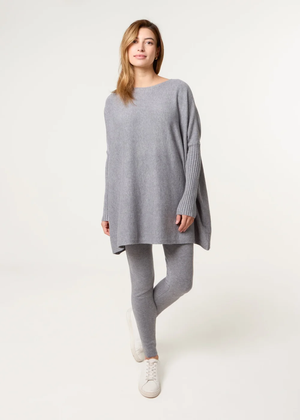 Blue Vanilla Grey Knitted Oversized Set - One Size Image 1