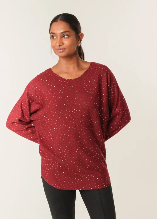 Blue Vanilla Red Jumper With Silver Rhinestones - S/M Image 1