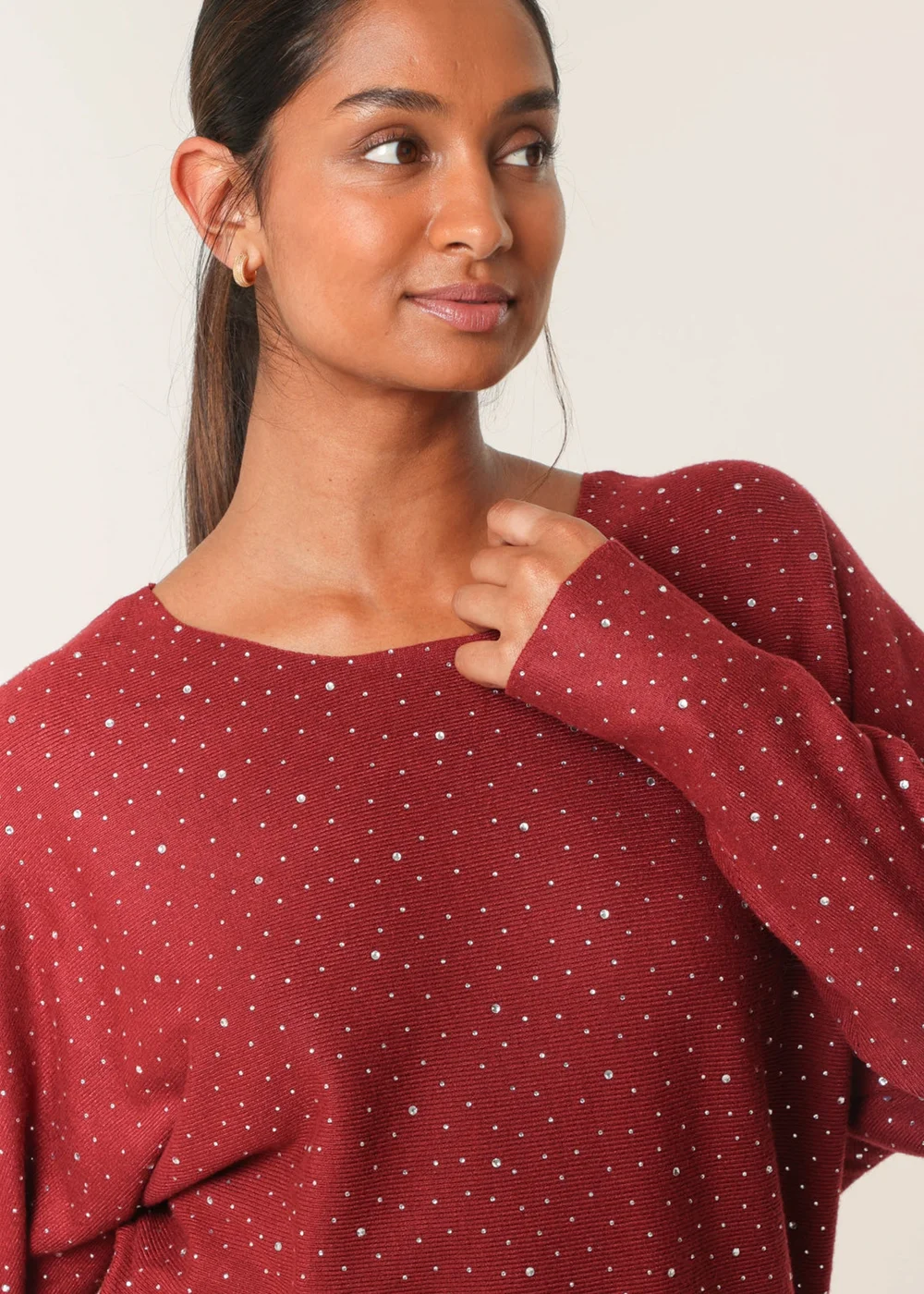 Blue Vanilla Red Jumper With Silver Rhinestones - S/M Image 3