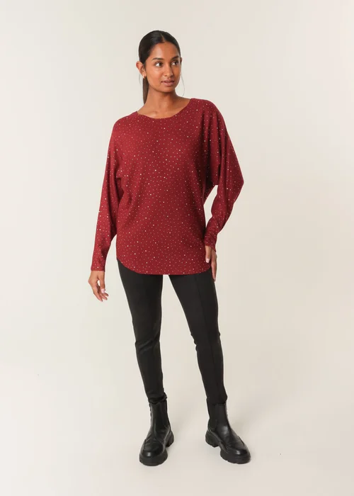 Blue Vanilla Red Jumper With Silver Rhinestones - S/M Image 2