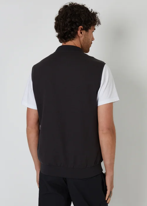 Threadbare Black Quilted Hybrid Gilet - M Image 2
