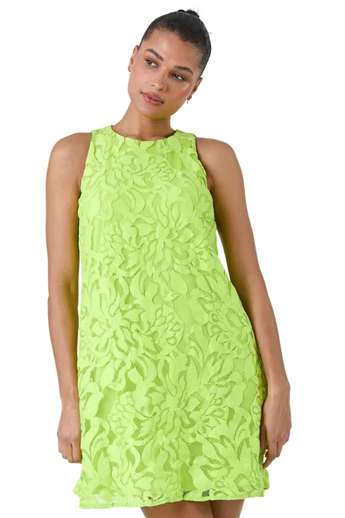 Roman Lime Lace Swing Dress - 18 | Matalan Roman Lime Lace Swing Dress - 18 | Matalan
