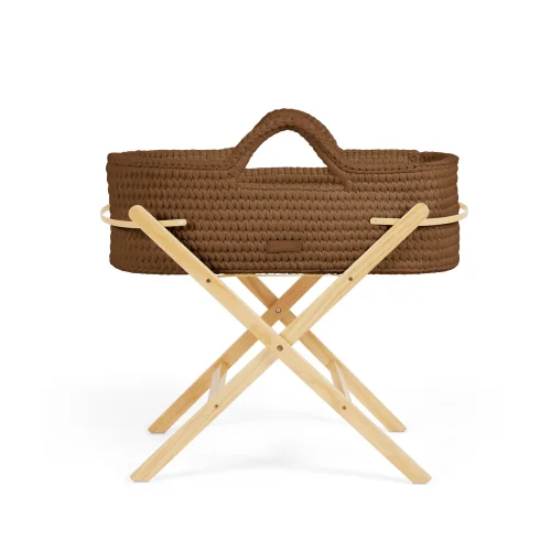 Ickle Bubba Chocolate Brown Nova Moses Basket & Stand - One Size Image 1