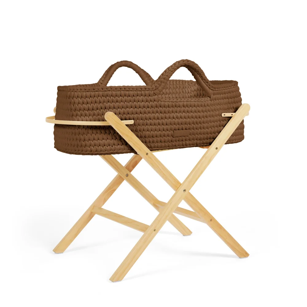 Ickle Bubba Chocolate Brown Nova Moses Basket & Stand - One Size Image 2