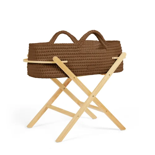 Ickle Bubba Chocolate Brown Nova Moses Basket & Stand - One Size Image 2