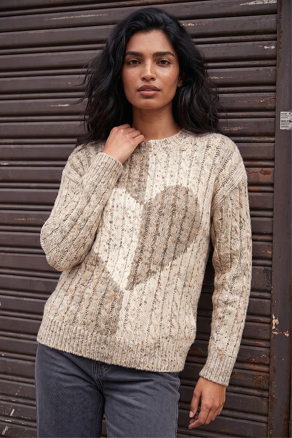 Roman Ivory Colour Block Heart Knit Jumper - 16 Image 1