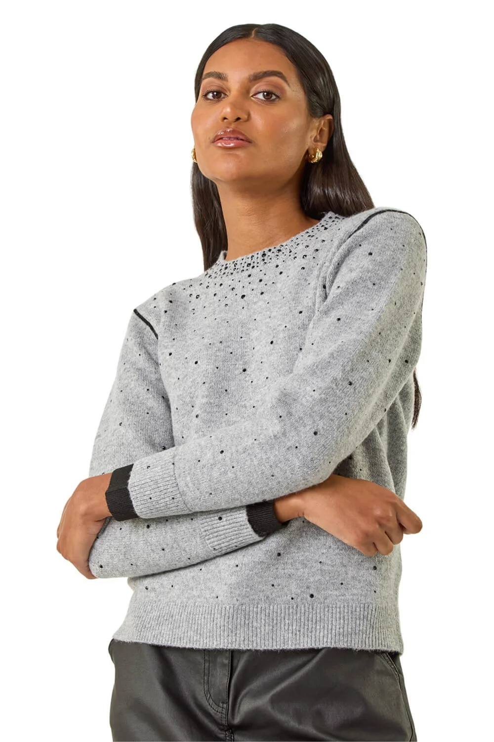 Roman Grey Embellished Knit Jumper - 20 Image 1