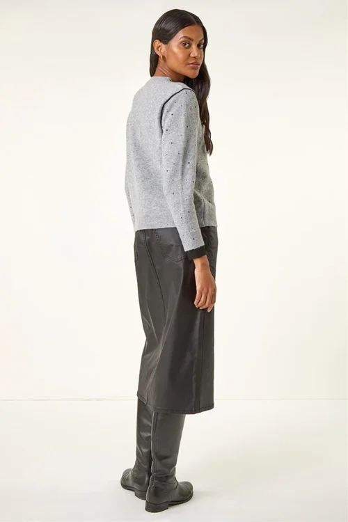Roman Grey Embellished Knit Jumper - 20 Image 4
