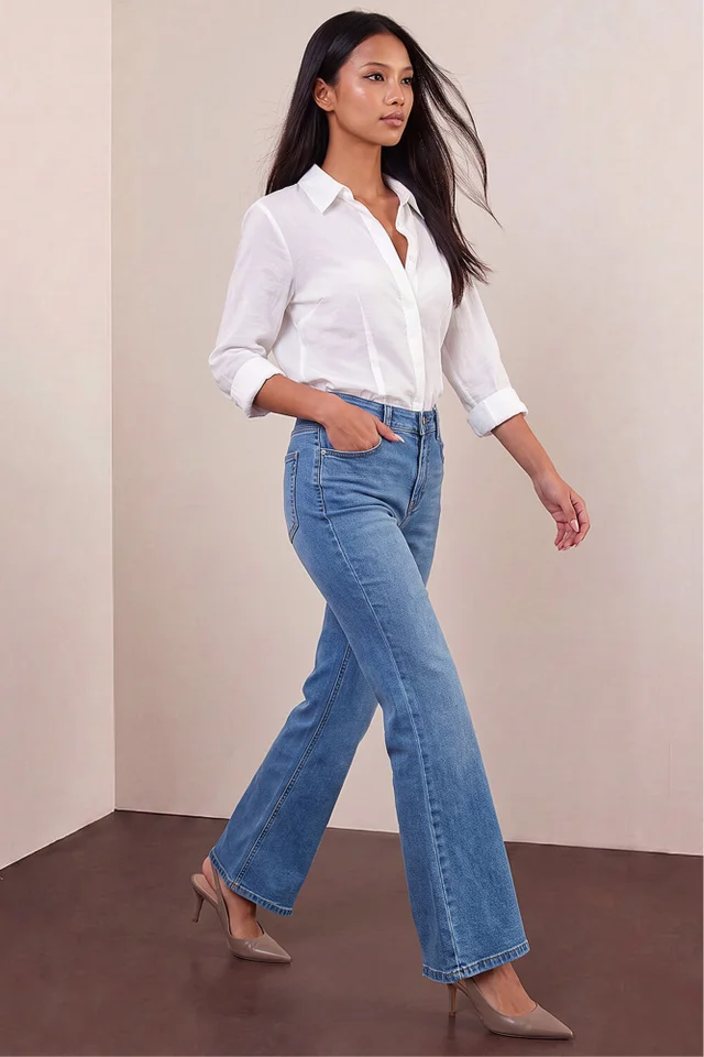Roman Denim Petite Bootcut Stretch Jeans