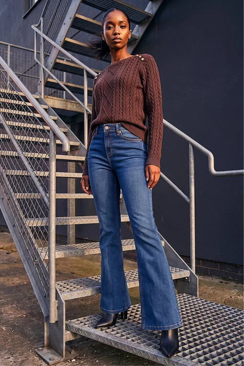 Roman Indigo Petite Bootcut Stretch Jeans - 12 Image 2