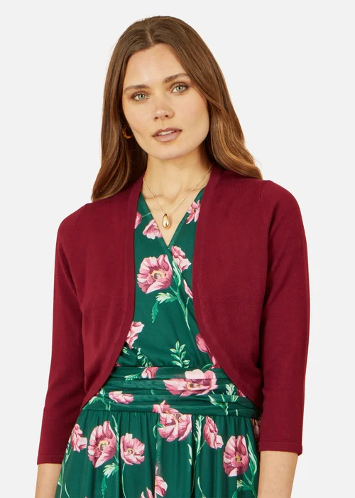 Yumi Burgundy Knitted Bolero - L Image 2