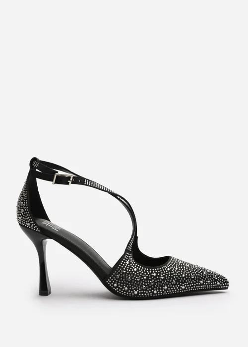 Where's That From Black Kaitlyn Strappy Pointed Toe High Heels - 4 Image 2