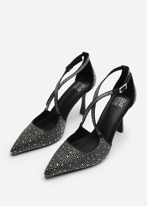 Where's That From Black Kaitlyn Strappy Pointed Toe High Heels - 4 Image 3