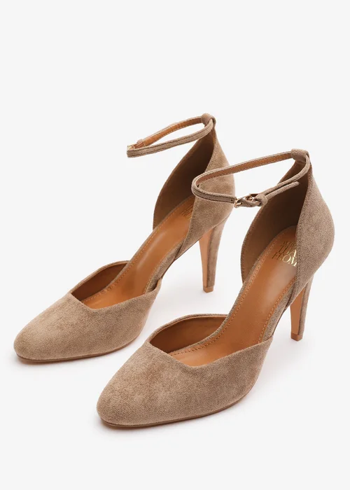 Where's That From Piper Camel Faux Suede Ankle Strap Heels - Size 5 Image 3