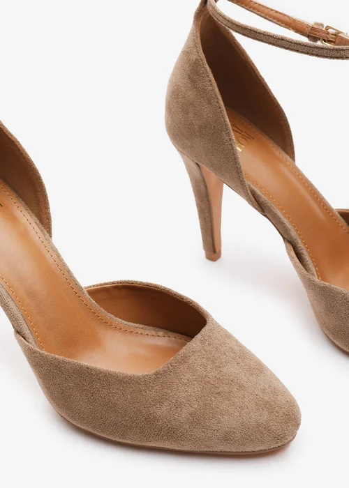 Where's That From Piper Camel Faux Suede Ankle Strap Heels - Size 5 Image 4