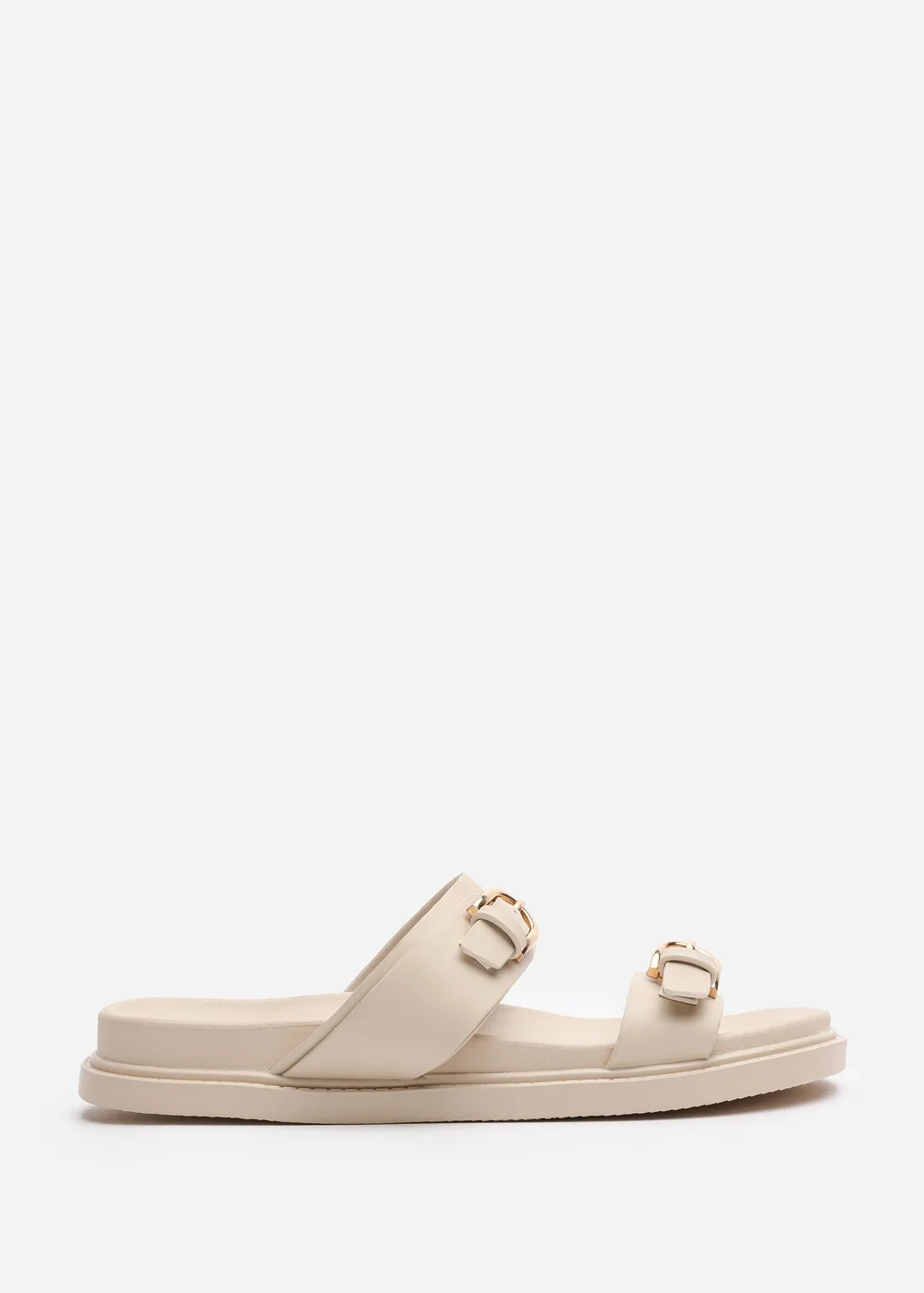 Where's That From Abrina Nude PU Flatform Sandals With Double Buckles - 8 Image 2