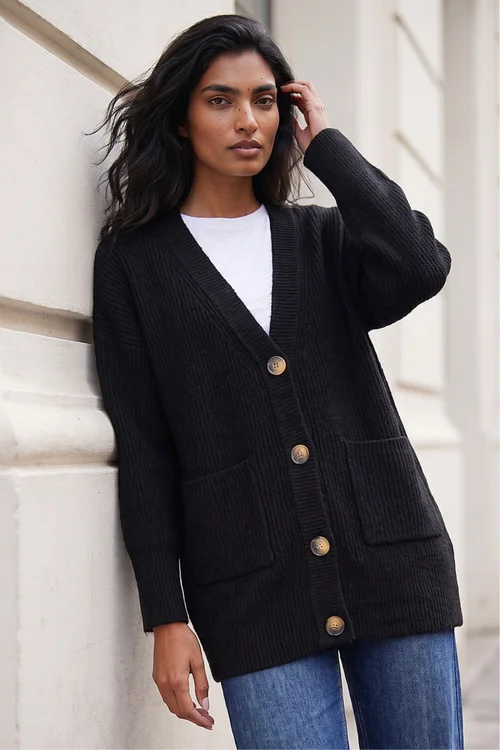 Roman Black Relaxed Longline Cardigan - 18 Image 1