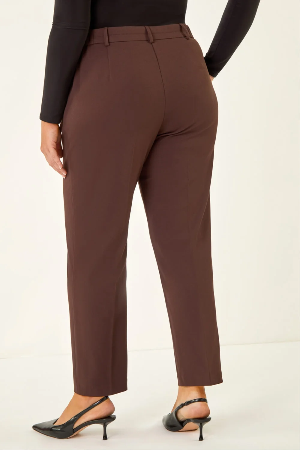Roman Dark Brown Curve Straight Leg Trouser - 20 Image 4