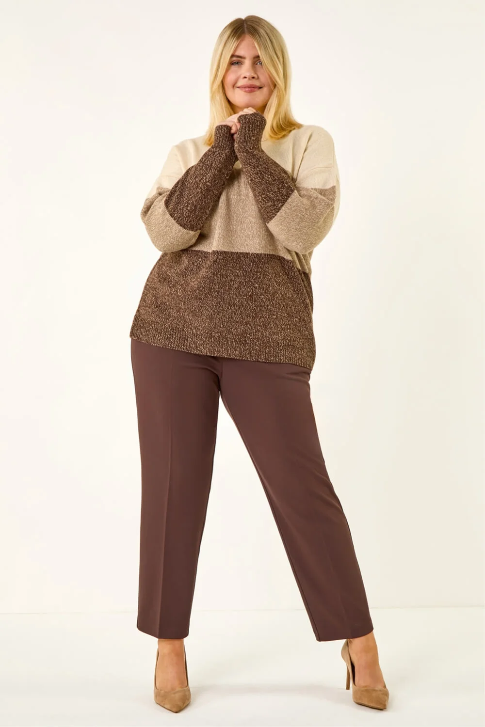 Roman Dark Brown Curve Straight Leg Trouser - 20 Image 2