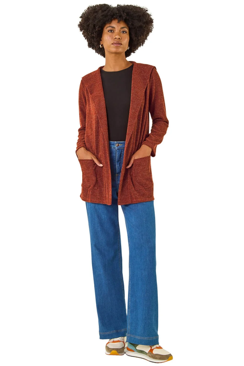 Roman Rust Longline Hooded Cardigan - 14 Image 2