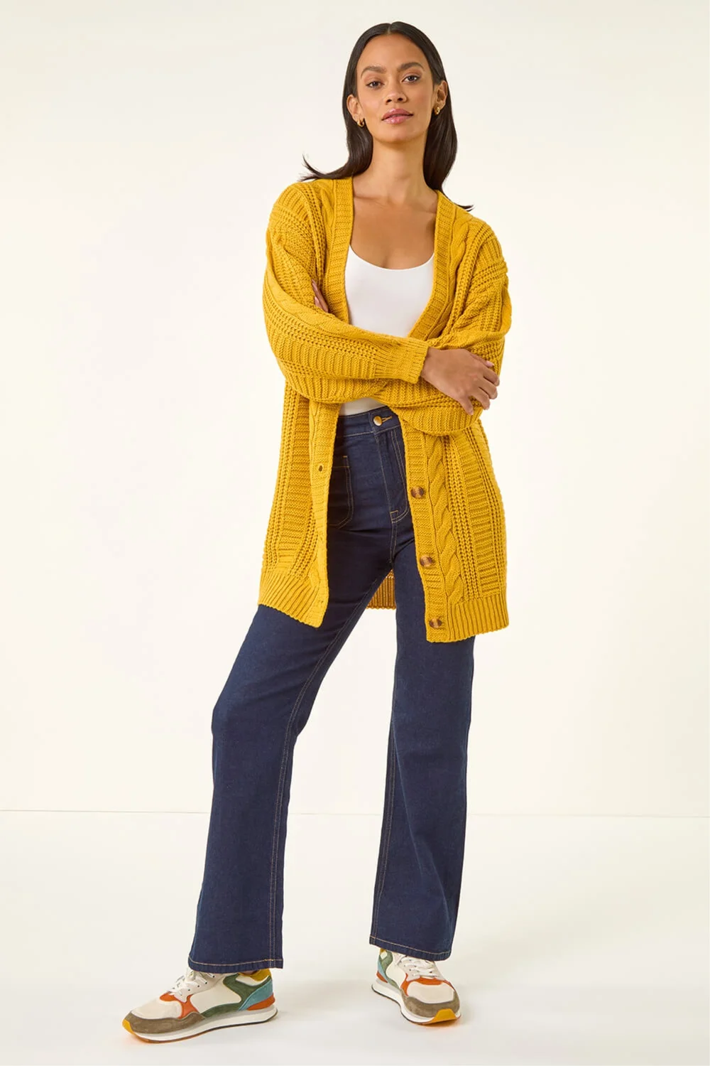 Dusk Amber Cable Knit Oversized Cardigan - 12 Image 2