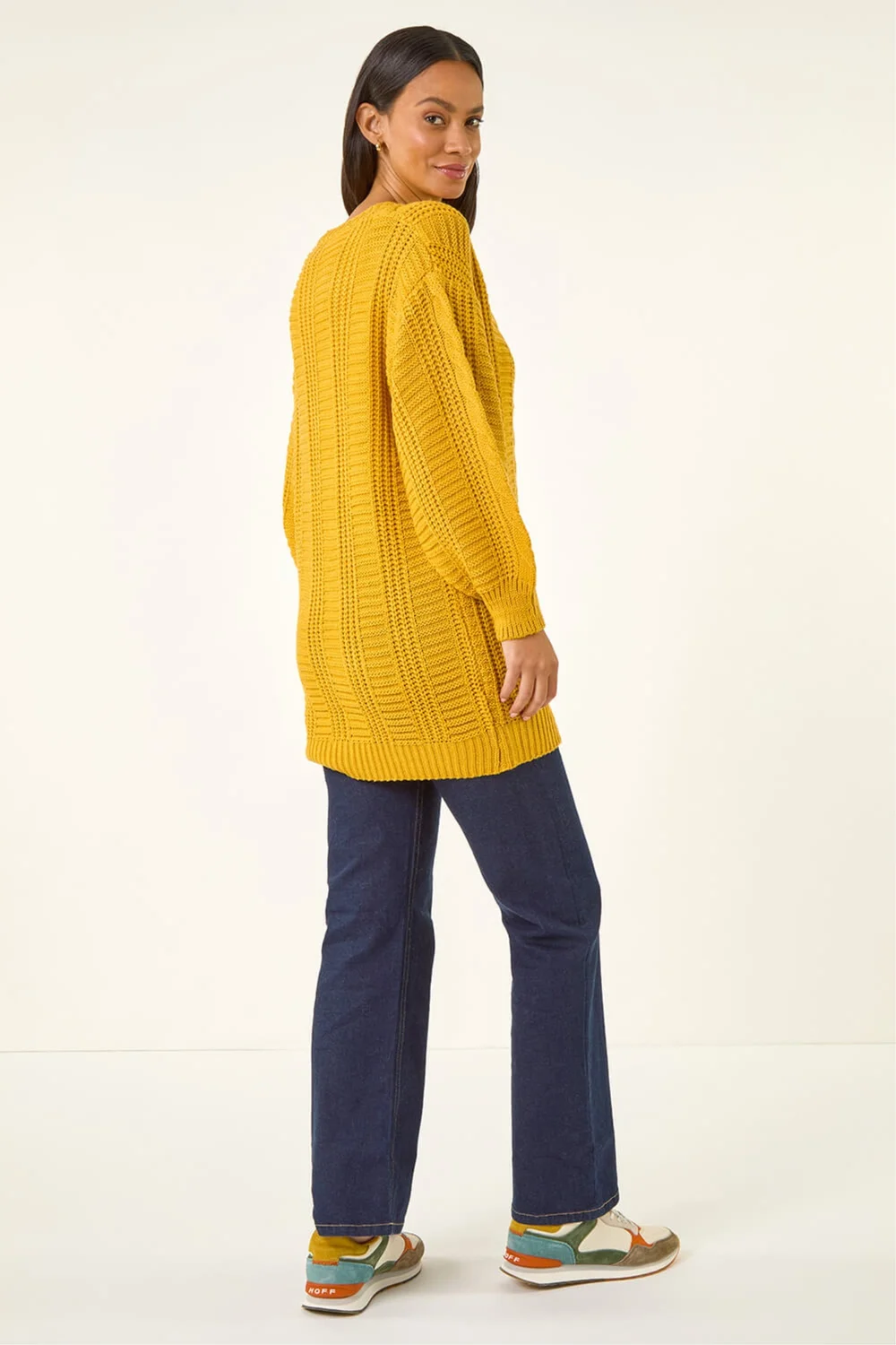 Dusk Amber Cable Knit Oversized Cardigan - 12 Image 3