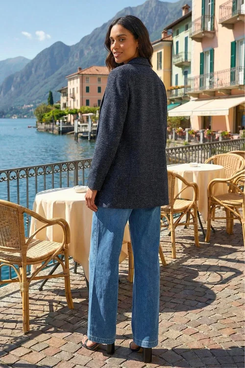 Roman Navy Boucle Jersey Blazer - 14 Image 3