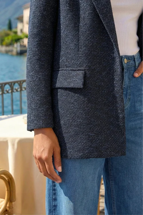 Roman Navy Boucle Jersey Blazer - 14 Image 4
